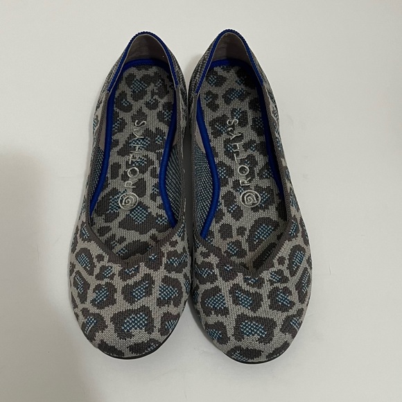 Rothy’s The Flat blue gray snow leopard print size 8 retired print - Picture 3 of 8